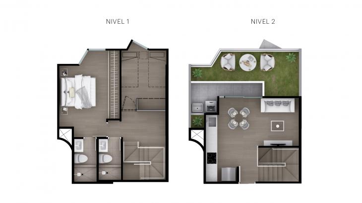 Plano del modelo Tipo 25 del proyecto Grau 10 en Barranco