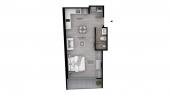 Plano del modelo Tipo A2 del proyecto The Muse en Barranco