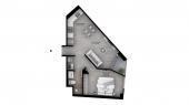 Plano del modelo Tipo B1 del proyecto The Muse en Barranco