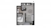 Plano del modelo Tipo B3 X del proyecto The Muse en Barranco