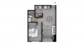 Plano del modelo Tipo B3 del proyecto The Muse en Barranco