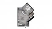 Plano del modelo Tipo B8 del proyecto The Muse en Barranco