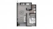 Plano del modelo Tipo B14 del proyecto The Muse en Barranco