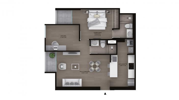 Plano del modelo Tipo A11 del proyecto Legacy en Miraflores