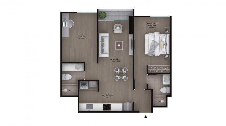 Plano del modelo Tipo A9 del proyecto Legacy en Miraflores