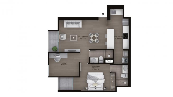 Plano del modelo Tipo B1 del proyecto Legacy en Miraflores