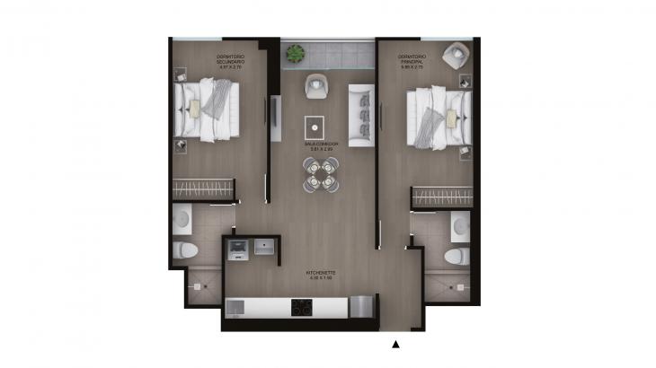 Plano del modelo Tipo B8 del proyecto Legacy en Miraflores