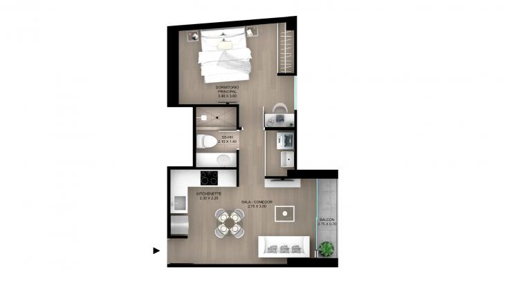 Plano del modelo Tipo 17 del proyecto Skyline en Magdalena Del Mar