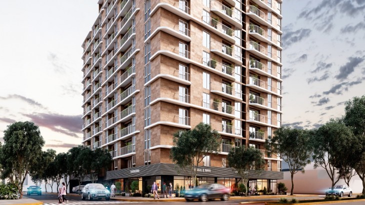 Fachada principal del proyecto 1200 Larco en Miraflores