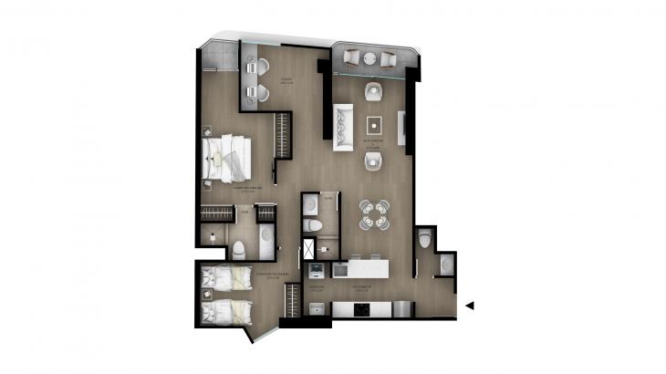 Plano del modelo TIPO 4 del proyecto 1200 Larco en Miraflores