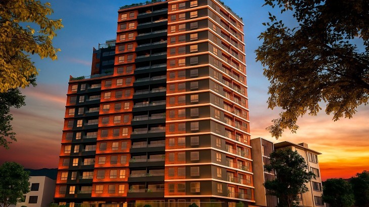 Fachada principal del proyecto Centrix 28 en Miraflores
