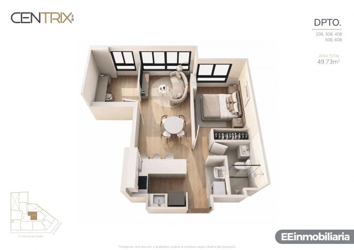 Plano del modelo Tipo 08 del proyecto Centrix 28 en Miraflores