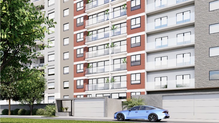 Fachada principal del proyecto Fontana en San Borja