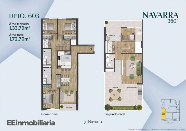 Plano del modelo Dpto. 603 del proyecto Navarra 360 en Santiago De Surco