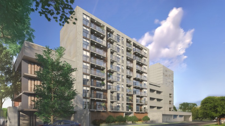 Fachada principal del proyecto Velasco Astete en Santiago De Surco