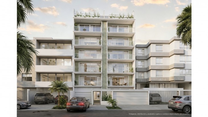 Fachada principal del proyecto Bosquia Living en Santiago De Surco