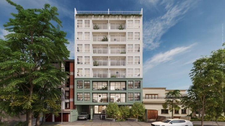 Fachada principal del proyecto Oslo Apartments en Miraflores