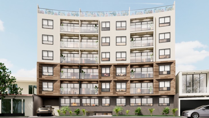 Fachada principal del proyecto Parque El Rosal 2 en Santiago De Surco