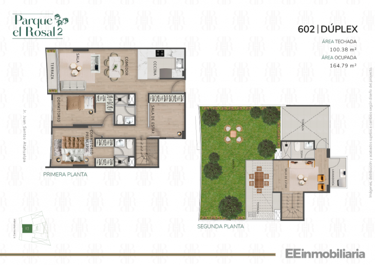 Plano del modelo Dúplex 602 del proyecto Parque El Rosal 2 en Santiago De Surco