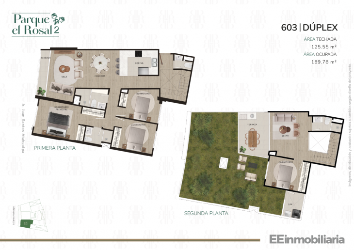 Plano del modelo Dúplex 603 del proyecto Parque El Rosal 2 en Santiago De Surco