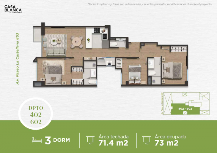 Plano del modelo Tipico 2 del proyecto La Castellana 863 en Santiago De Surco
