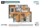 Plano del modelo C1 del proyecto Supra Tower en San Miguel