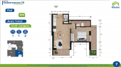 Plano del modelo 202 del proyecto Residencial Salamanca de Monterrico 19 en Ate