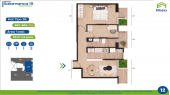 Plano del modelo TIPO 3 - B del proyecto Residencial Salamanca de Monterrico 19 en Ate