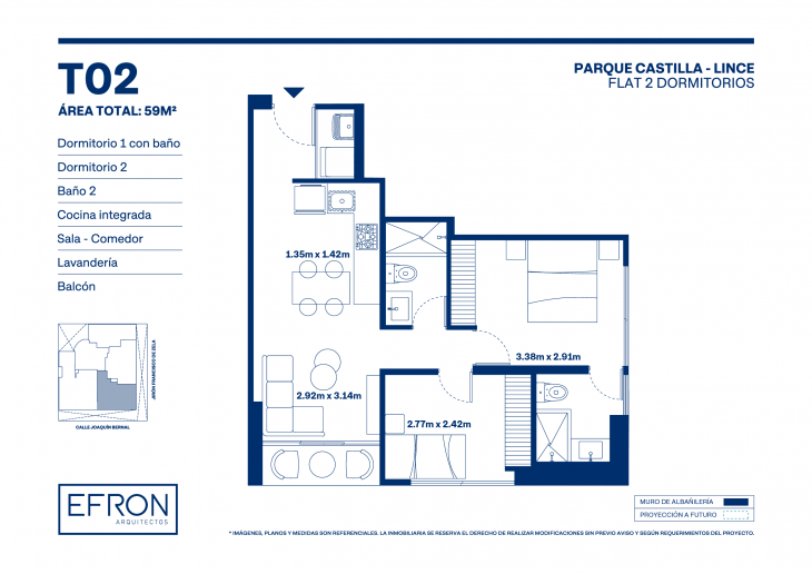 Plano del modelo T02 del proyecto Parque Castilla en Lince