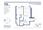 Plano del modelo tipo 1 del proyecto Mendiburu 1290 en Miraflores