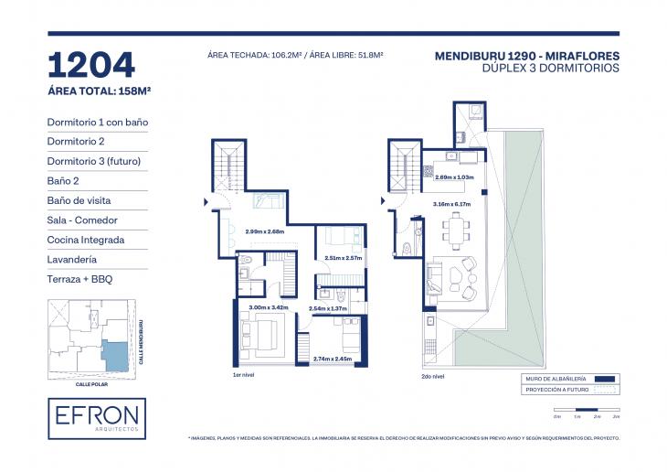 Plano del modelo tipo 4 del proyecto Mendiburu 1290 en Miraflores