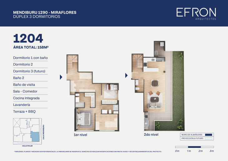 Plano del modelo tipo 4 del proyecto Mendiburu 1290 en Miraflores