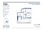 Plano del modelo Tipo 3 del proyecto Bolognesi 400 en Miraflores