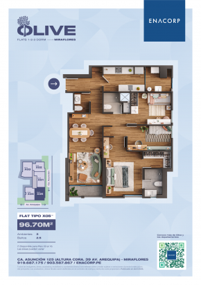 Plano del modelo X05 del proyecto OLIVE en Miraflores