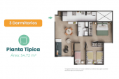 Plano del modelo TIPO 2 del proyecto VALLES DE SANTA MARÍA en Carabayllo