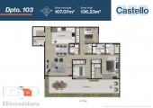 Plano del modelo Dpto 103 del proyecto Castello en Santiago De Surco