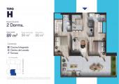 Plano del modelo H del proyecto BLUE en San Isidro