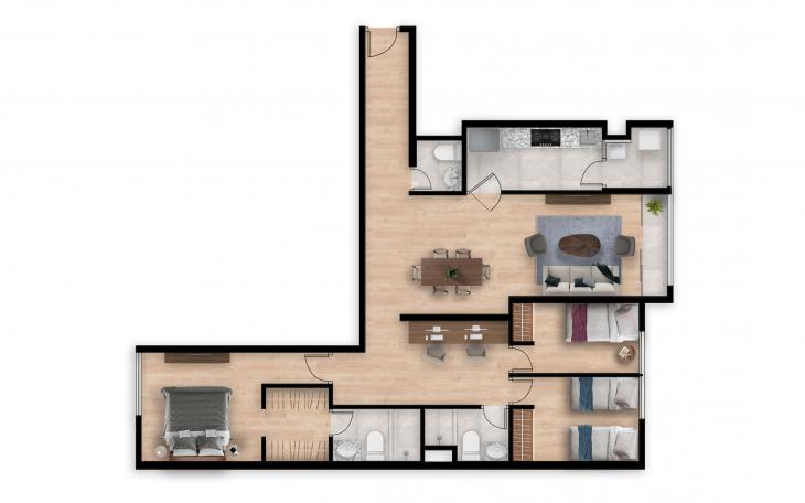 Plano del modelo TORRE O TIPO 7 del proyecto Hometown Condominio en San Borja