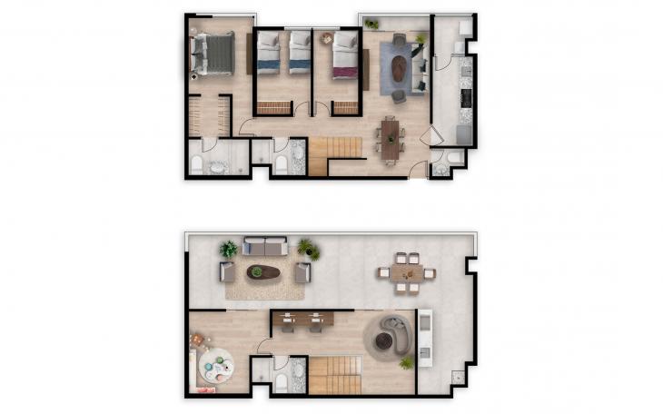 Plano del modelo TORRE O TIPO 6 del proyecto Hometown Condominio en San Borja