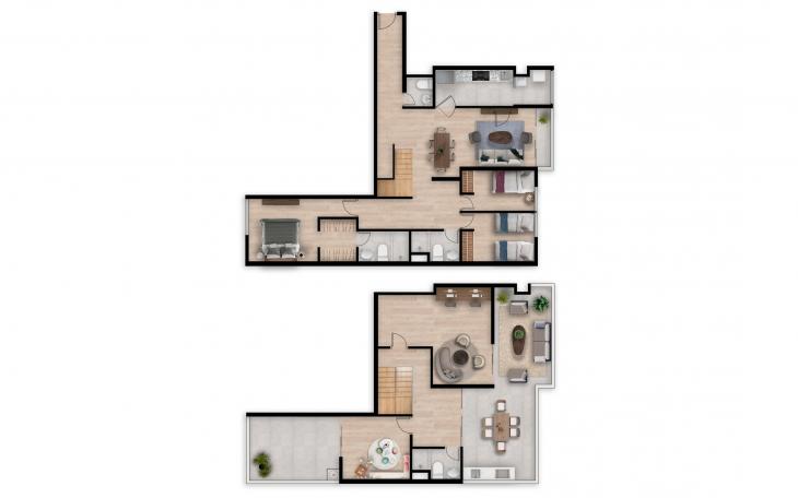 Plano del modelo TORRE O TIPO 7 del proyecto Hometown Condominio en San Borja