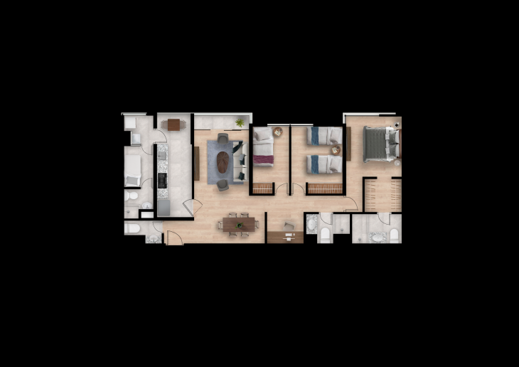 Plano del modelo TORRE O TIPO 5 del proyecto Hometown Condominio en San Borja