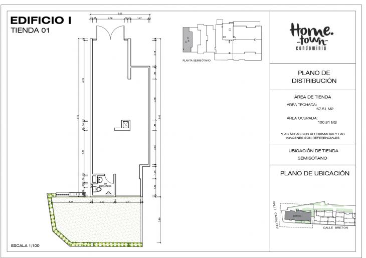 Plano del modelo TIPO L del proyecto Hometown Condominio en San Borja