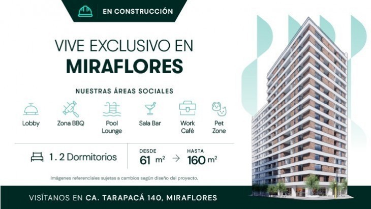 Fachada principal del proyecto Esparq 140 en Miraflores