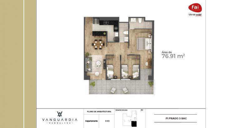 Plano del modelo X01 del proyecto Proyecto Vanguardia en Magdalena Del Mar