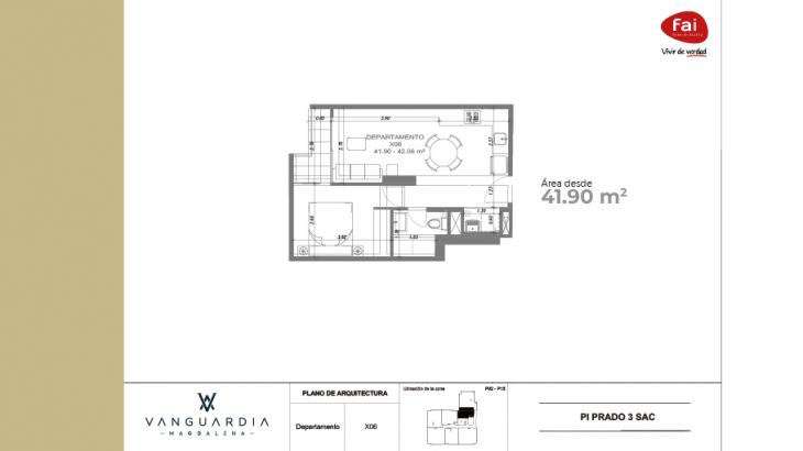 Plano del modelo X06 del proyecto Proyecto Vanguardia en Magdalena Del Mar