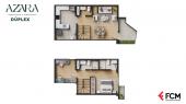 Plano del modelo 1 + 1E del proyecto AZARA en Santiago De Surco