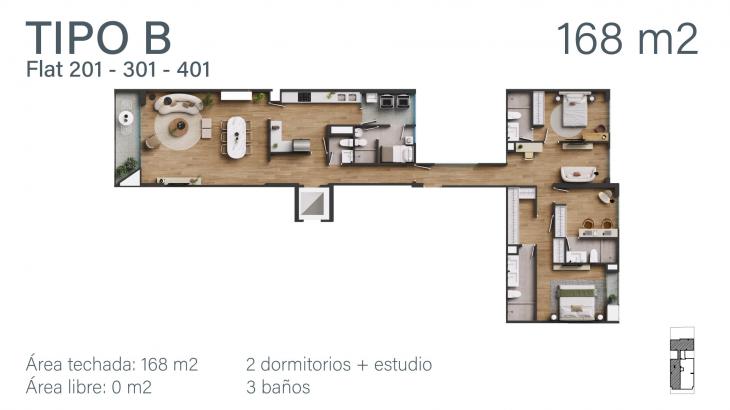 Plano del modelo B del proyecto ALMENDRA en Miraflores