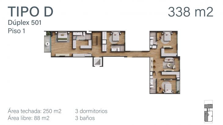 Plano del modelo D del proyecto ALMENDRA en Miraflores