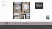 Plano del modelo Tipo 2 del proyecto FLAT BELISARIO en Lince