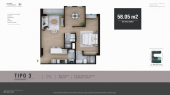 Plano del modelo Tipo 3 del proyecto FLAT BELISARIO en Lince